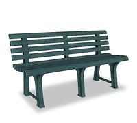 vidaXL Banco de Jardín Plastico Verde Asiento Banqueta Banquillo Banca Patio