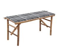 vidaXL Banco de jardín plegable con cojín bambú 118 cm