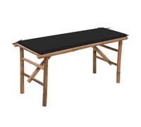vidaXL Banco de jardín plegable con cojín bambú 118 cm en color Rojo vino tinto/Negro/Antracita y más | acolchados duraderos para sofás de jardín terraza exterior