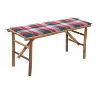 vidaXL Banco de jardín plegable con cojín bambú 118 cm