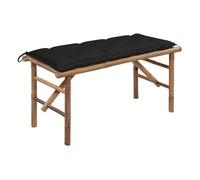 Vidaxl banco de jardín plegable con cojín bambú 118 cm