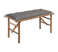Vidaxl banco de jardín plegable con cojín bambú 118 cm