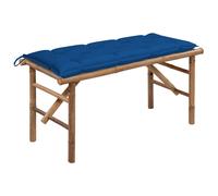 Vidaxl banco de jardín plegable con cojín bambú 118 cm