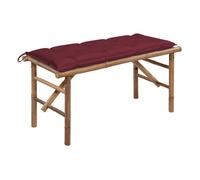 Vidaxl banco de jardín plegable con cojín bambú 118 cm