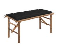 Vidaxl banco de jardín plegable con cojín bambú 118 cm