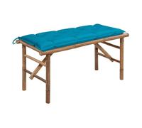 Vidaxl banco de jardín plegable con cojín bambú 118 cm