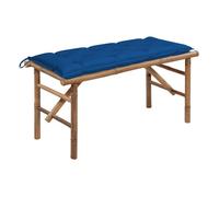 vidaXL Banco de jardín plegable con cojín bambú 118 cm en color Crema/Rojo/Taupé y más | acolchados duraderos para sofás de jardín terraza exterior