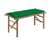 vidaXL Banco de jardín plegable con cojín bambú 118 cm en color Crema/Rojo/Taupé y más | acolchados duraderos para sofás de jardín terraza exterior