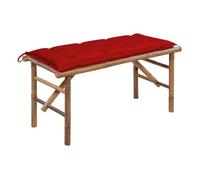 vidaXL Banco de jardín plegable con cojín bambú 118 cm