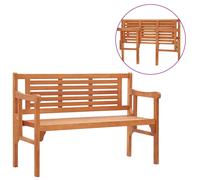 vidaXL Banco de jardín plegable de madera maciza de eucalipto 120 cm