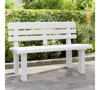 vidaXL Banco de jardín 2 plazas Polipropileno 110x52x71 cm Blanco