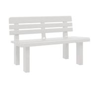 vidaXL Banco de jardín 2 plazas Polipropileno 110x52x71 cm Blanco
