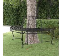 Banco De Jardín Semicircular De Acero Negro 160 Cm Vidaxl