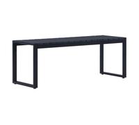 vidaXL Banco de jardín tablero PS negro 120,5 cm