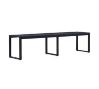 vidaXL Banco de jardín 180 cm tablero PS negro impermeable duradero estable