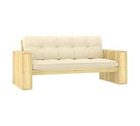 Vidaxl banco de jardín y cojines crema madera de pino impregnada 179cm