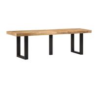 vidaXL Banco de madera maciza de mango rugosa y acero 160 cm – Asiento para pasillo y recibidor