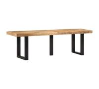 VidaXL Banco de Madera Maciza de Mango Rugosa y Acero 160 cm - Asiento de Pasillo, Recibidor e Interior