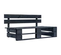 vidaXL Banco de palés para jardín madera negro