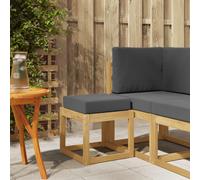vidaXL Banco de taburete exterior Madera de Acacia Sólida Blanco