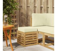 vidaXL Banco de taburete exterior Madera de Acacia Sólida Blanco