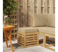 vidaXL Banco de taburete exterior Madera de Acacia Sólida Blanco