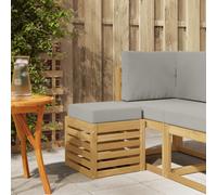 vidaXL Banco de Taburete Exterior Madera de Acacia Sólida Blanco
