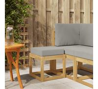 vidaXL Banco de taburete exterior Madera de Acacia Sólida Blanco