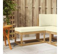 vidaXL Banco de taburete exterior Madera de Acacia Sólida Blanco