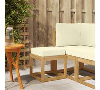 vidaXL Banco de taburete exterior Madera de Acacia Sólida Blanco