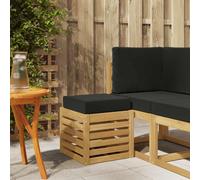 vidaXL Banco de taburete exterior Madera de Acacia Sólida Blanco