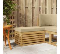 vidaXL Banco de taburete exterior Madera de Acacia Sólida Blanco