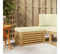 vidaXL Banco de taburete exterior Madera de Acacia Sólida Blanqueado