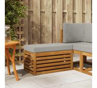 vidaXL Banco de taburete exterior Madera de Acacia Sólida Natural