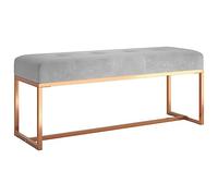 vidaXL Banco de Terciopelo Gris 110x36x45 cm, Asientos, Asiento de Banco, Banco de Entrada, Banco de Pasillo, Silla de Banco, Banco de Dormitorio