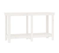 vidaXL Banco de trabajo de madera maciza de pino 140x50x80 cm Blanco