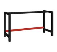 vidaXL Banco de Trabajo Estructura Metal Negro y Rojo 150x57x79 cm