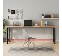 vidaXL Banco de trabajo madera maciza de haya y metal 220x55x81,5 cm