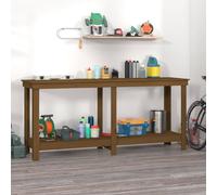 vidaXL Banco de trabajo madera maciza de pino marrón miel 180x50x80 cm