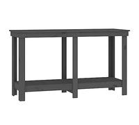 vidaXL Banco de Trabajo Mesa Herramienta Estantería Estante Taller Garaje Bricolaje Cargas Pesadas Almacenamiento de Madera Maciza de Pino Gris