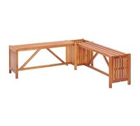 vidaXL Banco de esquina para jardín con macetero multifuncional – Madera maciza Acacia