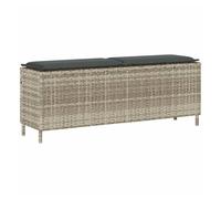 vidaXL Banco jardín con cojín ratán sintético gris claro 110x30x40,5cm