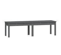 vidaXL Banco jardín de 2 plazas Madera Maciza Pino Gris 159,5x44x45 cm, Banco Exterior, Banco de Patio, Banco de Picnic, Banco de Parque