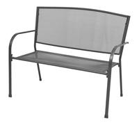 vidaXL Banco Jardín Reposabrazos 108x60x88 cm Malla Metal Silla Asiento Patio