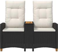 vidaXL Banco Liege con mesa, para 2 personas, 126 x 65 x 112 cm, tejido de polirratán
