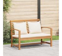 vidaXL Banco Marrón y crema 110 x 66 x 76 cm Madera de teca maciza