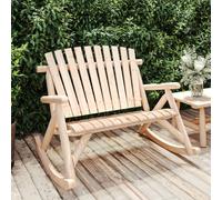 vidaXL Banco mecedora de jardín de 2 plazas madera abeto 123x96x102 cm