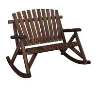 Vidaxl Banco Mecedora de Jardín de 2 Plazas Madera Abeto 123x96x102 Cm Natural - Marrón Oscuro Dark brown