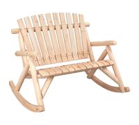 Vidaxl Banco Mecedora de Jardín de 2 Plazas Madera Abeto 123x96x102 Cm Natural - Marrón Oscuro Natural