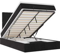 vidaXL: Banco otomano con cama, colchón y luces LED, color negro, 120x200 cm, tapizado en terciopelo
